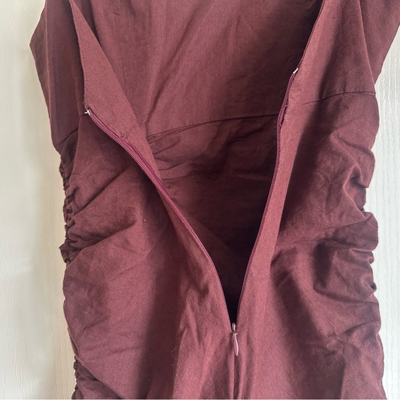 Zara Linen Blend Ruched Mini Dress. Size: Small. Good condition 🤎 - Picture 8 of 11